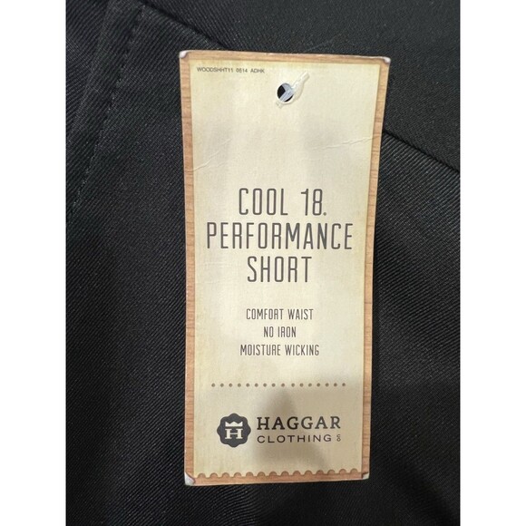Haggar Men's Black Cool 18 Performance Comfort Waist Straight-Fit Shorts 36W NWT - Picture 3 of 5